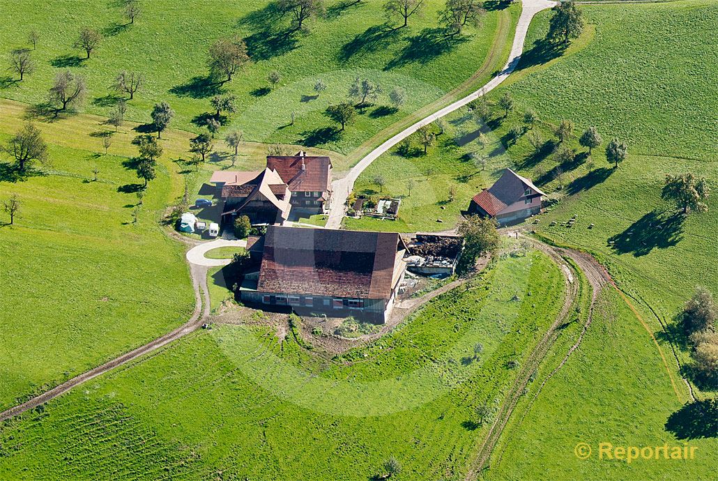 Foto: Bauernhof in der Zentralschweiz.. (Luftaufnahme von Niklaus Wächter)