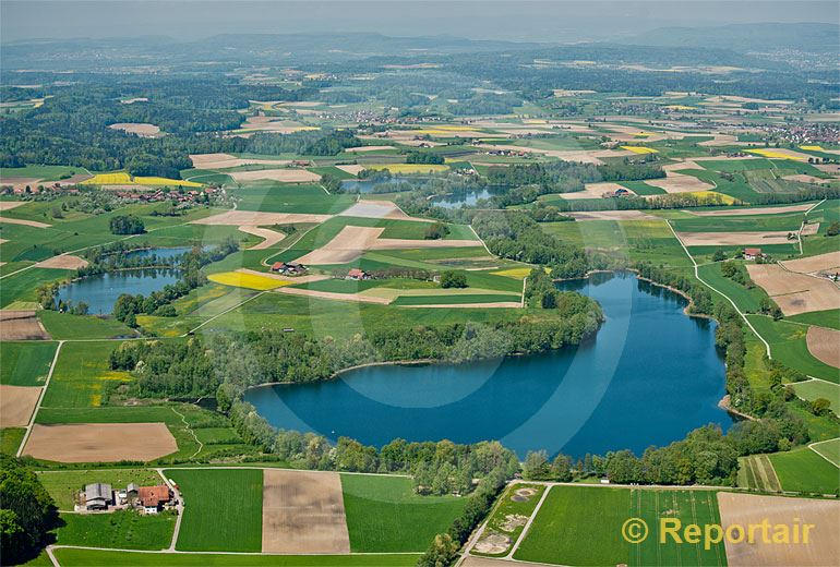 Foto: Der Hüttwilersee im Kanton Thurgau.. (Luftaufnahme von Niklaus Wächter)