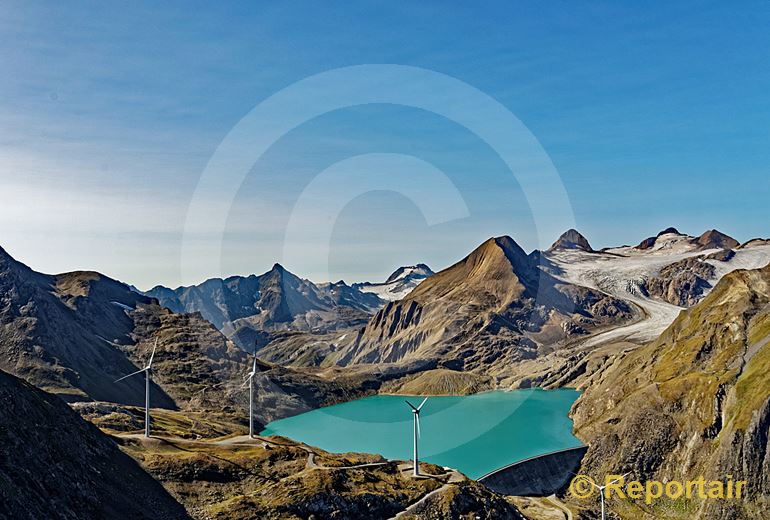 Foto: Der Griessee beim Nufenenpass . (Luftaufnahme von Niklaus Wächter)