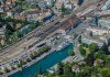 Luftaufnahme EISENBAHN/Thun Bahnhof - Foto Thun 6393