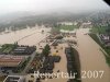 Luftaufnahme HOCHWASSER/Armee-Uebungsplatz Auschachen b Brugg - Foto Brugg Auschachen 3171