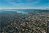 Foto 282: Zürich im Morgenlicht und mit der Alpenkette im Hintergrund.